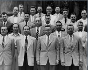 a group of male student veterans in the 1950s