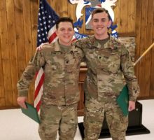 Myles Shoemaker and fellow cadet in uniform