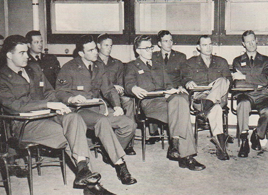 air force cadets in class for intelligence training