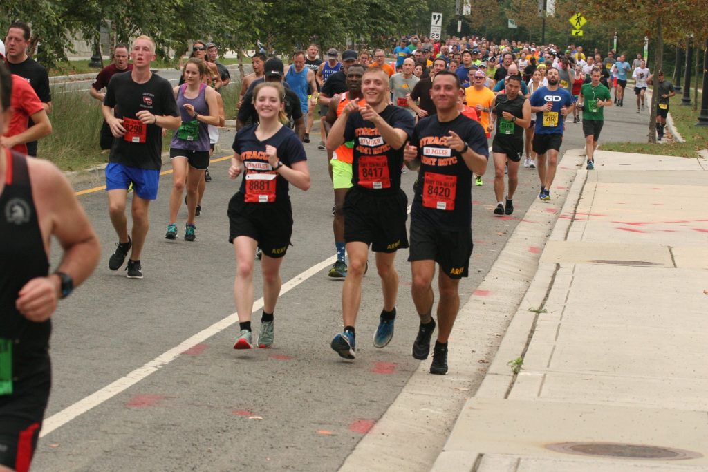 ROTC cadets partaking in 10-miler