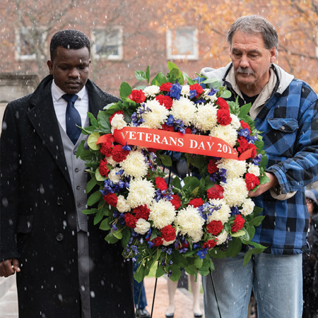 wreath on veterans day. 