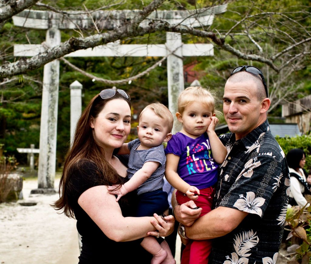 Charlie Poag with his family.