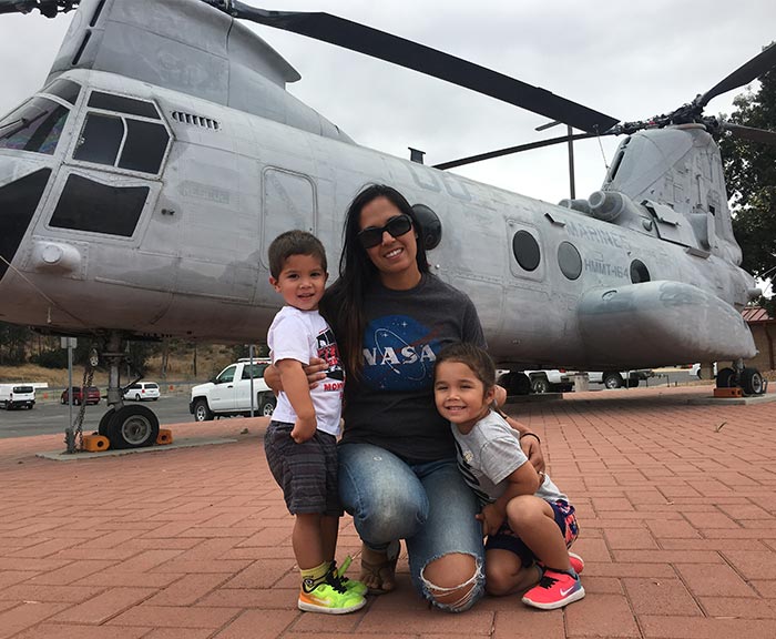 Jennifer Vollbretch with her kids.