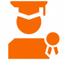 Orange graduate icon