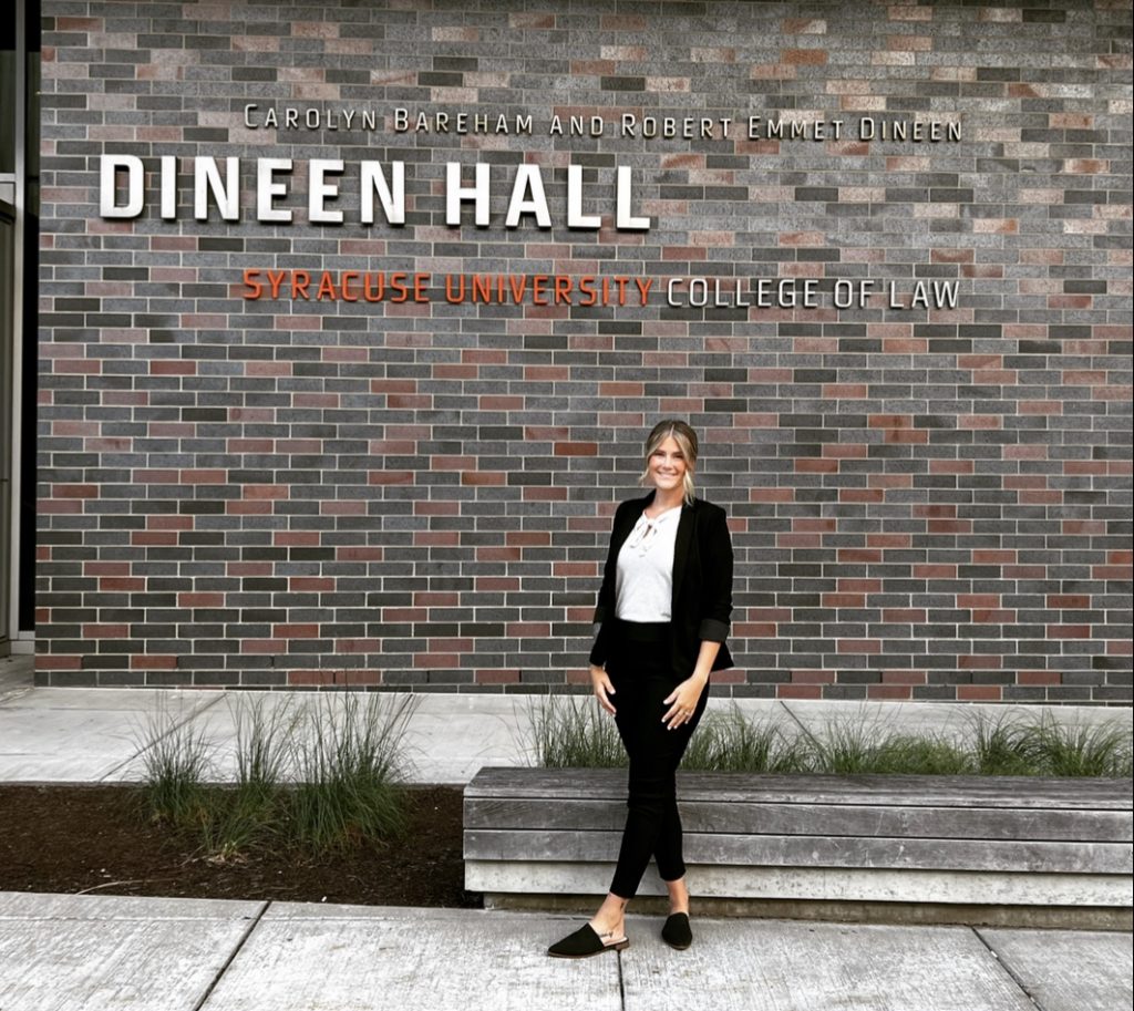 DeLeon in front of Dineen Hall