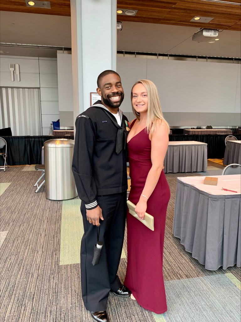 savion pollard with his wife.