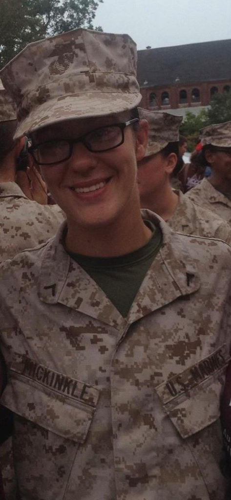 Kari Mickinkle in uniform at bootcamp.